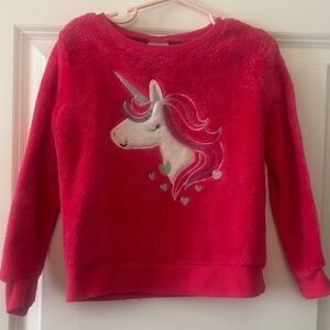 Jumping Beans Red Unicorn Fleece Top
